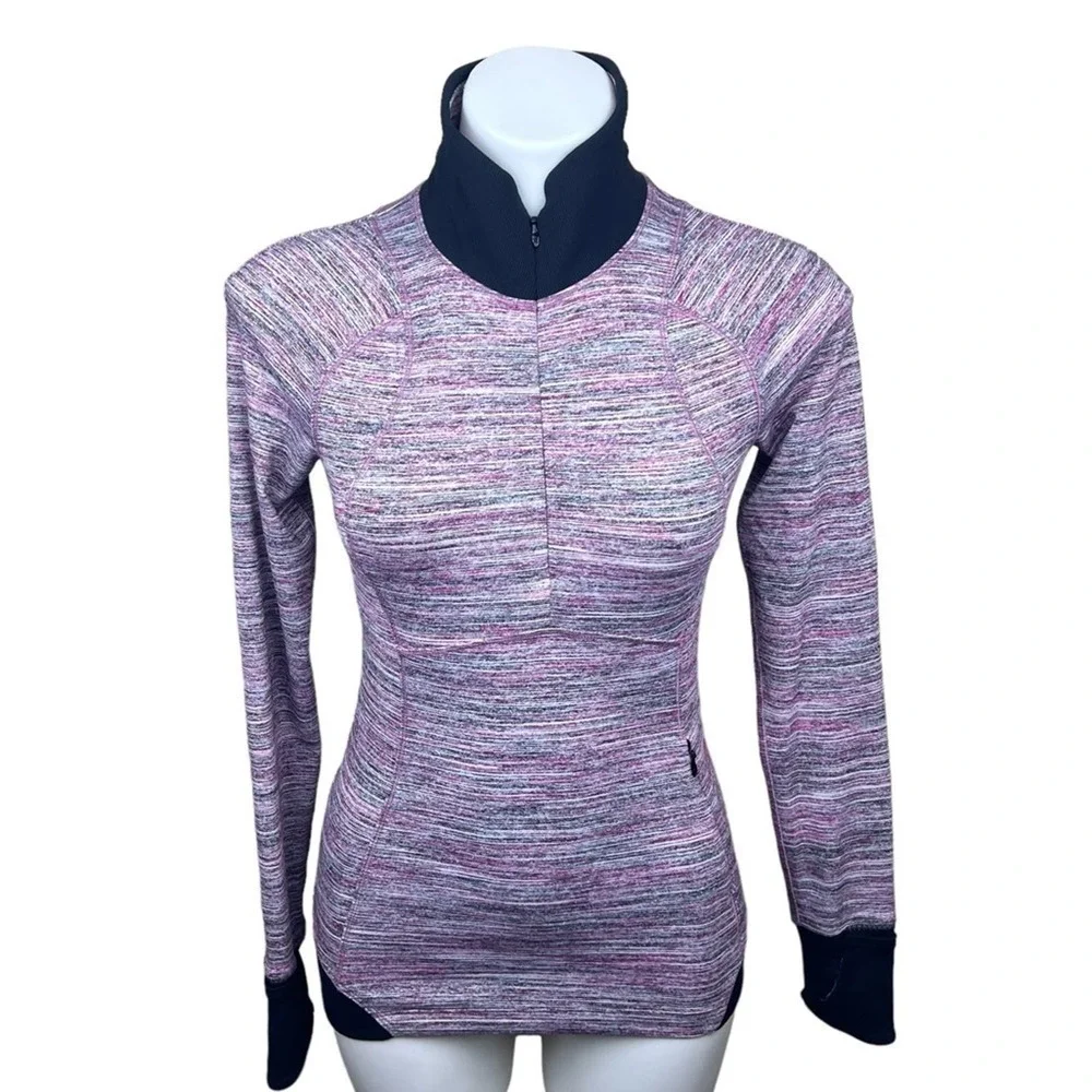 Lululemon Runderful 1/2 Zip Space Dye Camo Berry Rumble Multi / Black
